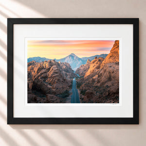 A Road Through Fire Framed Midnight Black - (1 1 4" Frame Width | 3" Mat)
