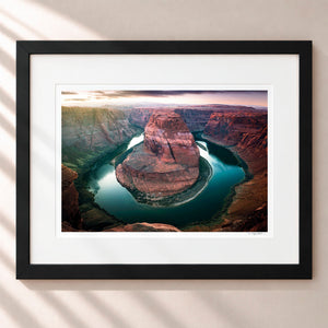 Dusk At The Bend Framed Midnight Black - (1 1 4" Frame Width | 3" Mat)