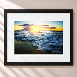 Lahaina Sunsets Framed Midnight Black - (1 1 4" Frame Width | 3" Mat)