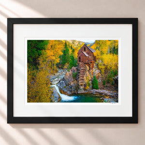 The Crystal Mill Framed Midnight Black - (1 1 4" Frame Width | 3" Mat)