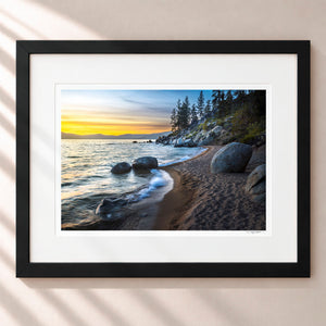 Twilight In Tahoe Framed Midnight Black - (1 1 4" Frame Width | 3" Mat)