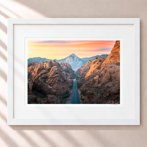 A Road Through Fire Framed Arctic White - (1 1 4" Frame Width | 3" Mat)
