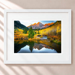 Echoes Of Autumn Framed Arctic White - (1 1 4" Frame Width | 3" Mat)