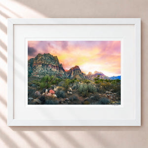 Fire In The Sky Framed Arctic White - (1 1 4" Frame Width | 3" Mat)