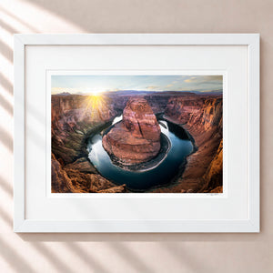 Horseshoe Bend Framed Arctic White - (1 1 4" Frame Width | 3" Mat)