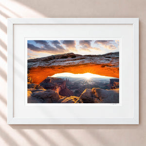 Mesa Arch Sunrise Framed Arctic White - (1 1 4" Frame Width | 3" Mat)