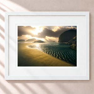 Some Beach Framed Arctic White - (1 1 4" Frame Width | 3" Mat)