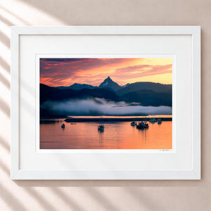 The Midnight Sun Framed Arctic White - (1 1 4" Frame Width | 3" Mat)