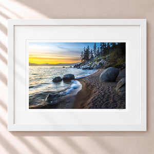 Twilight In Tahoe Framed Arctic White - (1 1 4" Frame Width | 3" Mat)