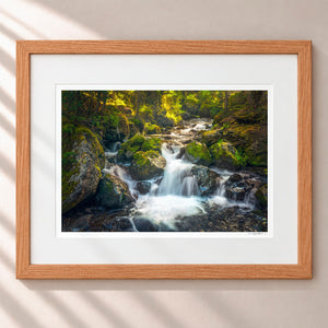 Hidden Cascades Framed Nordic Oak - (1 1 4" Frame Width | 3" Mat)