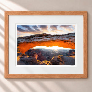 Mesa Arch Sunrise Framed Nordic Oak - (1 1 4" Frame Width | 3" Mat)