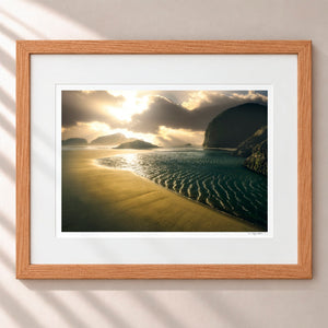 Some Beach Framed Nordic Oak - (1 1 4" Frame Width | 3" Mat)