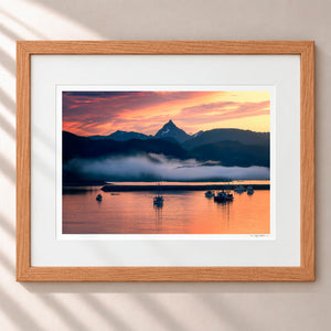 The Midnight Sun Framed Nordic Oak - (1 1 4" Frame Width | 3" Mat)