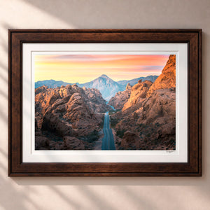 A Road Through Fire Framed Heritage Brown - (2 9 16" Frame Width | 2" Mat)