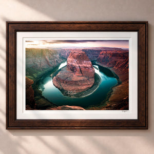 Dusk At The Bend Framed Heritage Brown - (2 9 16" Frame Width | 2" Mat)