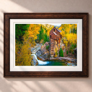 The Crystal Mill Framed Heritage Brown - (2 9 16" Frame Width | 2" Mat)