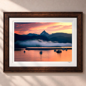 The Midnight Sun Framed Heritage Brown - (2 9 16" Frame Width | 2" Mat)