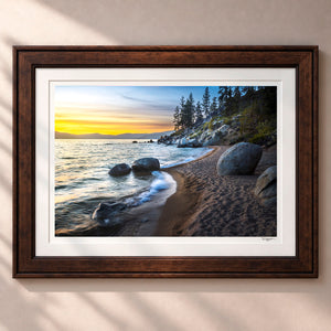 Twilight In Tahoe Framed Heritage Brown - (2 9 16" Frame Width | 2" Mat)