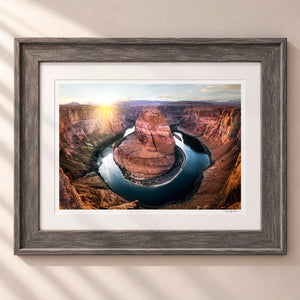 Horseshoe Bend Framed Rustic Gray - (2 7 8" Frame Width | 2" Mat)