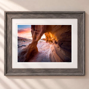 Sandstone Arches Framed Rustic Gray - (2 7 8" Frame Width | 2" Mat)