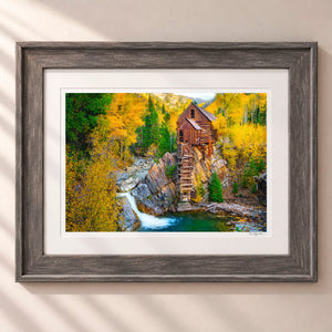 The Crystal Mill Framed Rustic Gray - (2 7 8" Frame Width | 2" Mat)