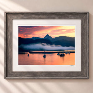 The Midnight Sun Framed Rustic Gray - (2 7 8" Frame Width | 2" Mat)