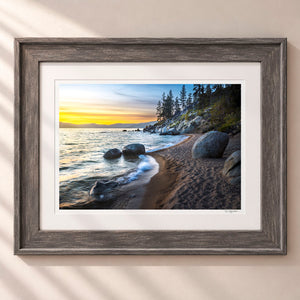 Twilight In Tahoe Framed Rustic Gray - (2 7 8" Frame Width | 2" Mat)