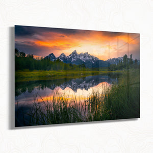 Tetons Ablaze HD Gallery Float Mount