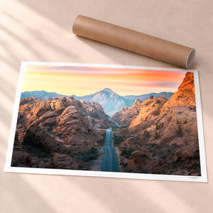 A Road Through Fire Unframed Fine Art Paper - Unframed