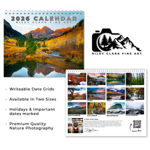 2026 Scenic Photo Wall Calendar, Nature Wall Decor, Monthly Organizer, Perfect Gift for Nature Lovers, Home Office Planning